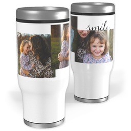Stainless Steel Tumbler, 14oz with Let Me See You Smile design