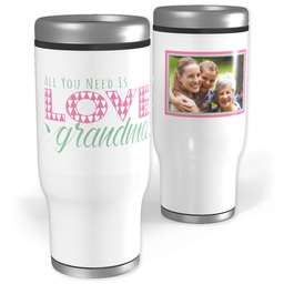 Stainless Steel Tumbler, 14oz with Love and Grandma design
