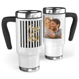 14oz Stainless Steel Travel Photo Mug with Love Stripes design