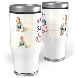 Stainless Steel Tumbler, 14oz with Mom Heart design